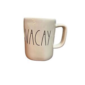 Rae Dunn "VACAY" White Ceramic Coffee Mug  4 3/4 in